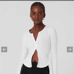 ALO Ribbed Star Dust Jacket White Medium